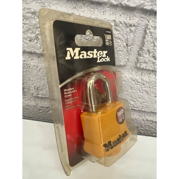 Master Lock Padlock, Covered Stainless Steel Lock, 1-9/16 in. Wide, Yellow - Picture 3 of 6